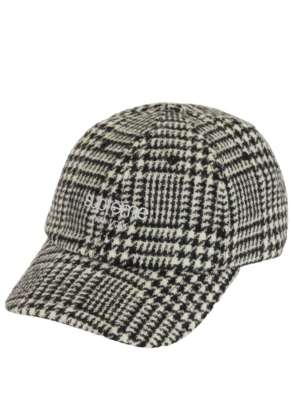 SUPREME x HARRIS TWEED Classic Logo 6 Panel Houndstooth Hat Wool One Size